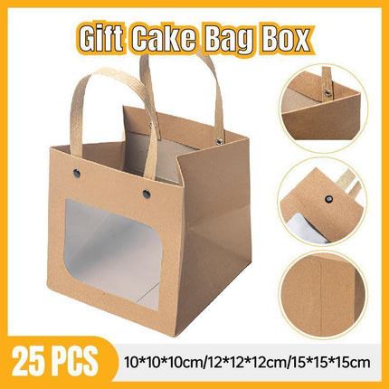 Square Paper Bags Standard Kraft Material Sturdy Multipurpose Available 3 Sizes