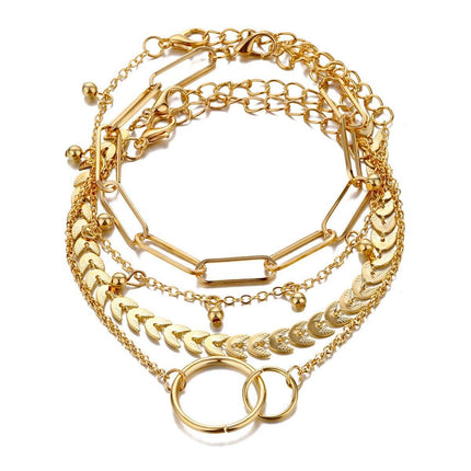 Fashion Multi Layer Tassel Bracelet Set Retro European American Style Jewelry