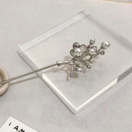 New Chinese Style Hanfu Headdress Imitation Pearl Plum Fringe Hairpin