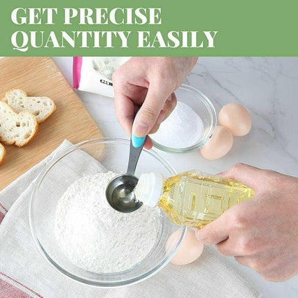Measuring Spoons Cups 10PCS Stainless Steel Baking Teaspoon Kitchen Gadget Kit - Aimall