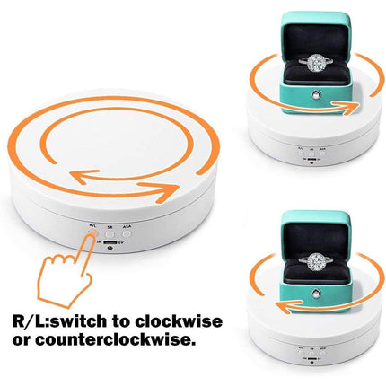 360° Rotating Electric Turntable Display Stand Jewelry Photography Show Holder