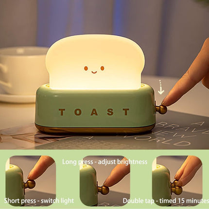 Rechargeable LED Toaster Night Light Creative Dimming Lamp for Bedroom Sleep