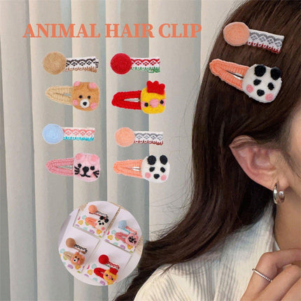 Cute Cartoon Cube Animal Hairpin Fall Winter Fashion Hair Accessories for Women