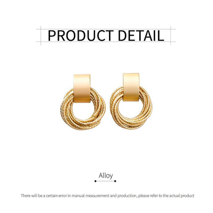 Vintage Metal Hoop Earrings Trendy Fashion Jewellery Women Elegant Gift