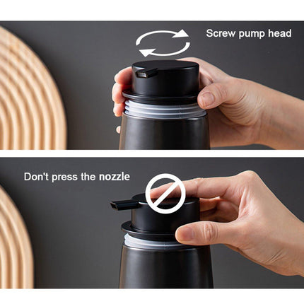 400ML Ceramic Stoneware Soap Dispenser Modern Design Lotion Pump Manual Bathroom
