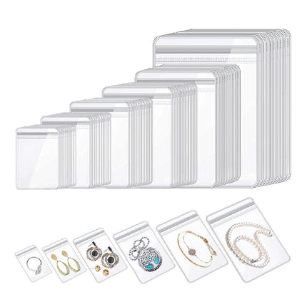 100pcs PVC Self-Sealing Jewelry Bags Anti-Oxidation Storage Dustproof Bags
