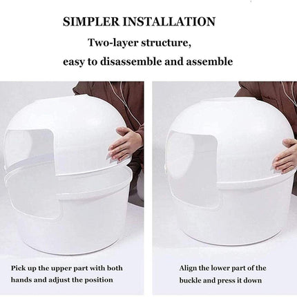 Plastic Pet Kennel Small Dog Cat Litter Box Teddy Villa Easy Clean Hair Guard