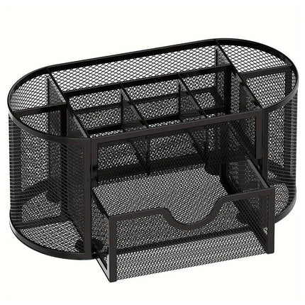 Creative Metal Desktop Pen Holder Multi-function Storage Box Organizer Rack