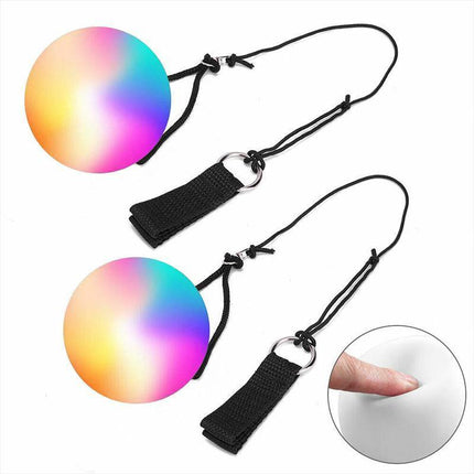 Pair of LED Poi Balls Multi Coloured Light up Ball Belly Dance Party Festival - Aimall