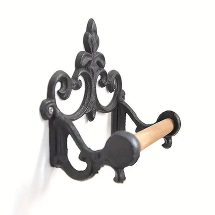 Vintage Iron Toilet Paper Towel Roll Holder Bathroom Wall Mount Rack Black New