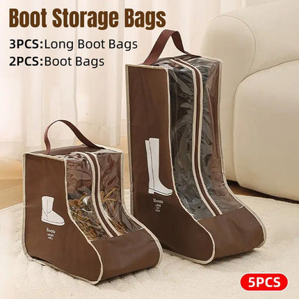 5pcs Portable Shoes and Boots Dust Bag Travel Storage Cover Organiser Pouch Set