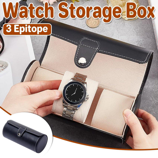 3 Position Cylinder Portable Watch Organizer Storage Case for Watches Jewelry