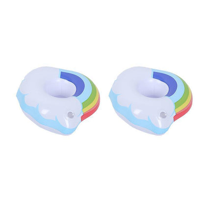Inflatable Floating Drink Cup Can Beer Holder Swimming Pool Bath Beach Party 2PCS - Aimall