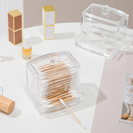 Cosmetic Cotton Swab Organizer MakeupBox Container Case Clear Acrylic Bud Holder