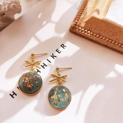 Natural Stone Earrings for Women Simple Vintage Dangle Drop Fashion Jewellery