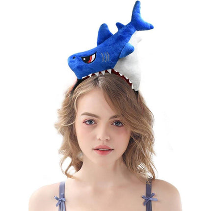 2pcs Blue Shark Cartoon Hairbands Face Washing Headband for Hair Accessories