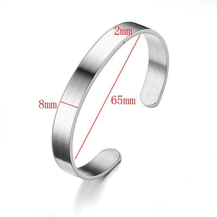 8MM Cuff Bracelet Stainless Steel Twisted Open Bangle Bracelet Men Women Jewlery - Aimall
