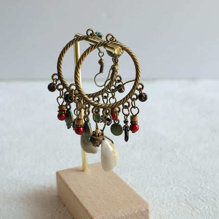 Bohemian Geometric Dreamcatcher Tassel Earrings Stylish Women Fashion Jewelry