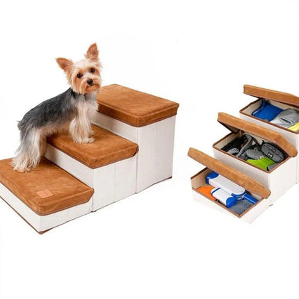 Foldable Pet Dog Stairs Puppy Step Ladder for Bed Sofa Portable Climbing Ramp