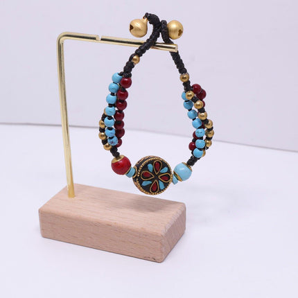 Ethnic Style Handmade Bracelet Color Stone Sky Bead Fashion Round Bead Bracelet