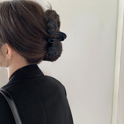 Wave Shark Clip Hair Clip Matte Shark Clip Ponytail Hairpin Crab Simple DIY - Aimall