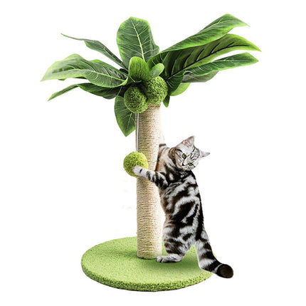Cat Scratching Coconut Tree Kitten Post Sisal Covered Scratcher Pole Toy 32/38cm