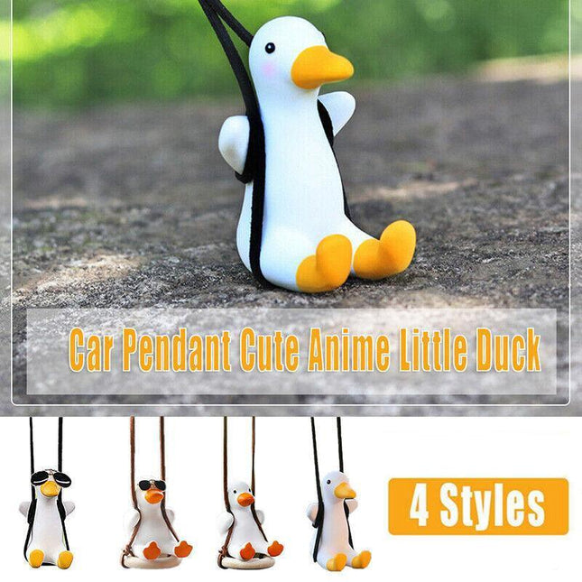 Car Pendant Cute Anime Little Duck Swing Auto Rearview Mirror Hanging Ornament - Aimall