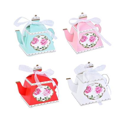 50Pcs Teapot Candy Boxes Wedding Favor Gift Packaging Tea Party Decorations