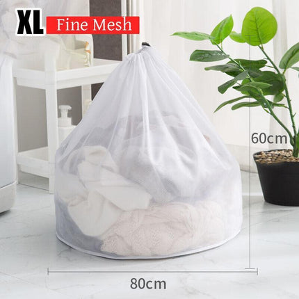 Drawstring Laundry Wash Bag Fine or Coarse Mesh Lingerie Delicate Clothes XL - Aimall