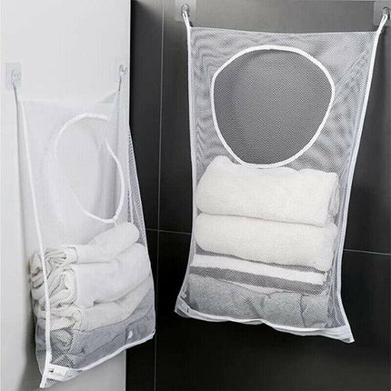 Hanging Laundry Bag Over Door Clothes Washing Storage Basket Foldable Hamper Ordinary - Aimall