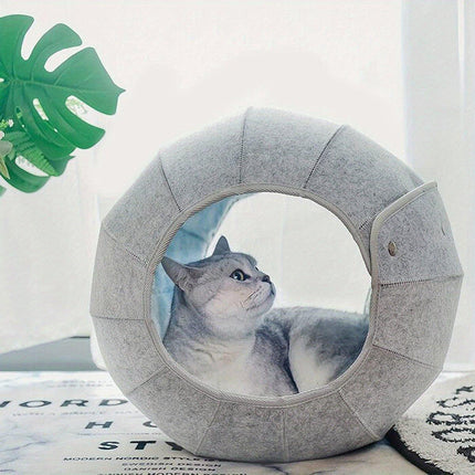 Collapsible Breathable Pet Bed Cat Nest Dog Cave Tunnel Semi Enclosed Mat