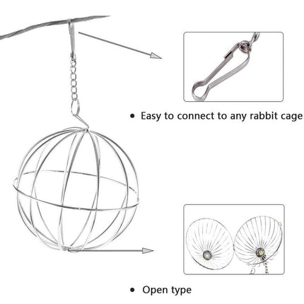 Rabbit Grass Balls Hangable Feeding Rack for Small Animals Chew Toys and Snacks