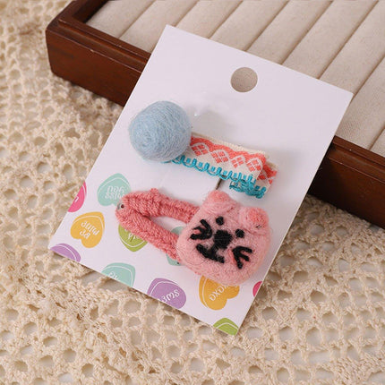Cute Cartoon Cube Animal Hairpin Fall Winter Fashion Hair Accessories for Women