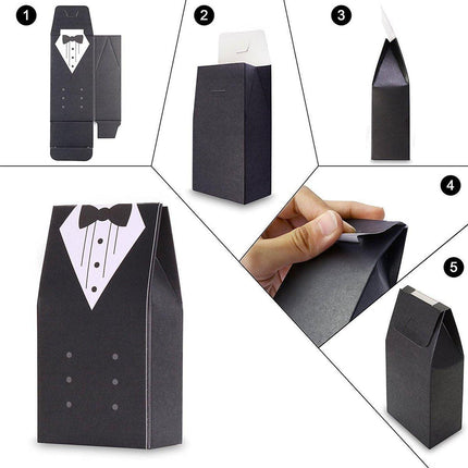 100PCS Double Breasted Suit Candy Boxes Wedding Favor Gift Packaging Paper Box