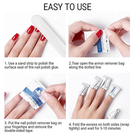 Disposable Nail Polish Remover UV Soak Off Acetone Art Removal Gel Wraps Cleaner - Aimall