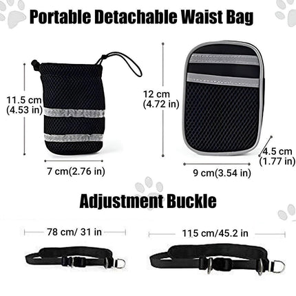 Pet Running Belt Multicolour Reflective Waist Pack with Traction Rope and Collar