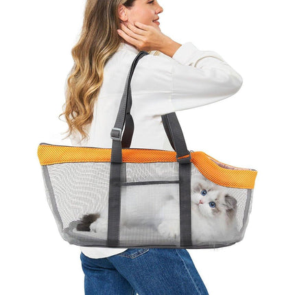 Mesh Dogs Carrying Bag Large Capacity Breathable Outdoor Travel Pet Carrier Bag