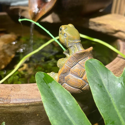 Fishing Turtle Ornament Cute Outdoor Patio Pool Decoration for Garden Balcony