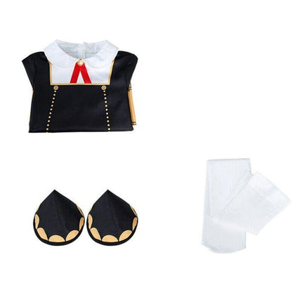 Anime SPY×FAMILY Anya Forger Cosplay Costume Girls Long Sleeve Dress Wig Outfits - Aimall