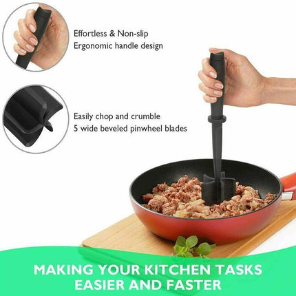 Meat Chopper Ground Beef Masher Heat Resistant Meat Masher Hamburger Chopper - Aimall