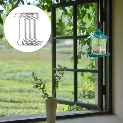 8pcs Metal S Hooks Multifunctional Garden Pot Hangers Outdoor Bird Feeder Hooks