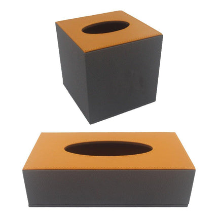 Leather Tissue Box Holder Hotel Room Organiser for Napkins Home Office Decor