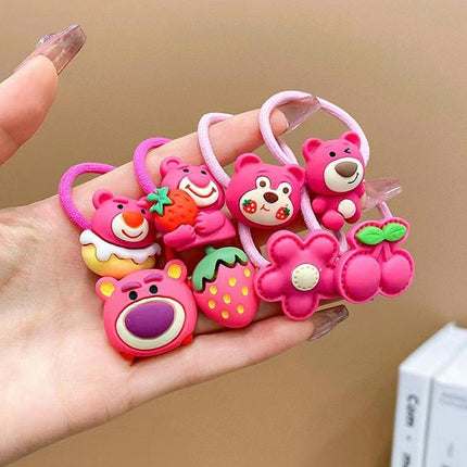 Cute hair bands with cartoon bear and strawberries design