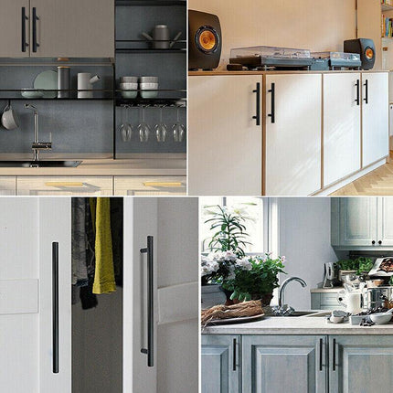 5pcs Silver Kitchen Cabinet Door Handles Stainless Steel Door Drawer Pull T Bar - Aimall