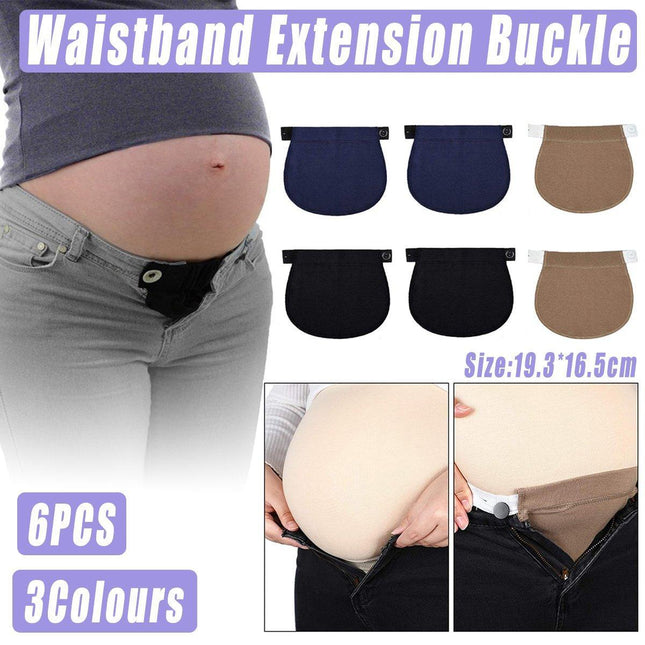 6PCS Pregnant Women Belt Extension Buckle 3 Colours for Big Belly Fatty Pants