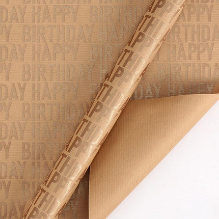 Vintage Kraft Wrapping Paper Happy Birthday Gift Box Wrapping Paper for Presents