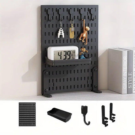 Clip-On Vertical Hole Board Desktop Organizer Punch-Free Office Partition Shelf