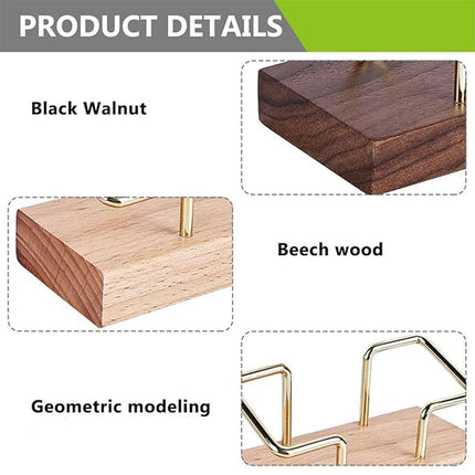 Business Card Holder Organizer Desk Display Stand Wooden Card Storage Box