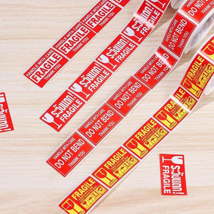 4Rolls Fragile Warning Label Stickers English Caution Handle With Care Packaging
