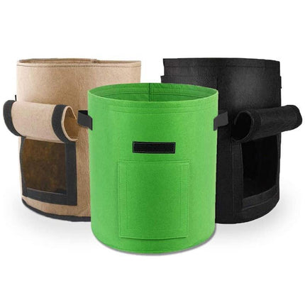 3X 10 Gallon Potato Grow Planter Container Bag Pouch Root Plant Growing Pot Side - Aimall